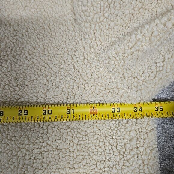 Good American Contour Faux Shearling Sherpa Jacket Cream Women’s Sz 7/8 4XL-5XL - Picture 10 of 12